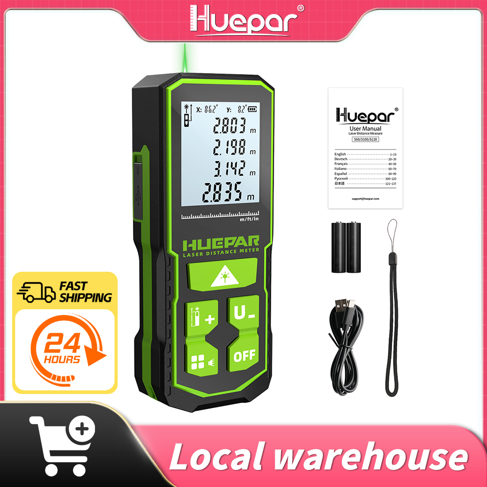 Industrial Laser Tape Measure - Huepar ليزر Rangefinder الليزر الرقمي مقياس