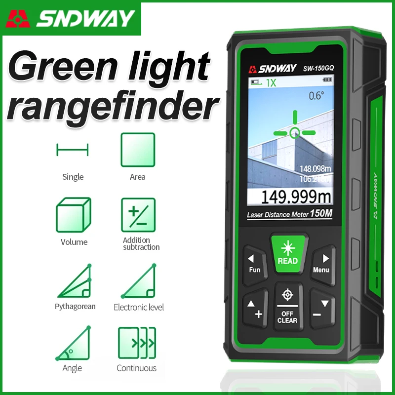 Industrial Laser Tape Measure - جهاز قياس المسافة بالليزر الأخضر الرقمي،
