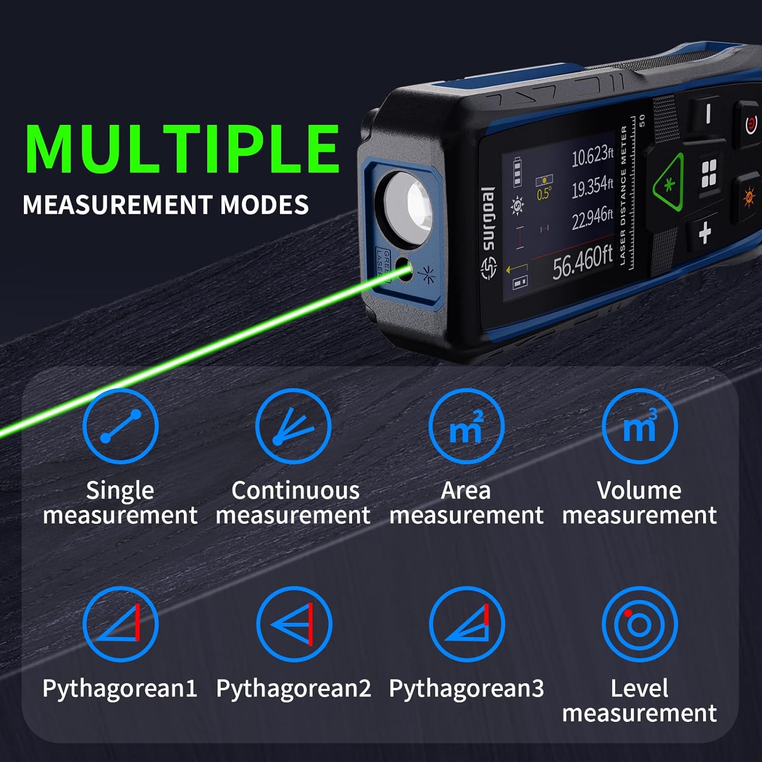 100 متر ليزر أخضر Rangefinder  - مراجعة Industrial Laser Tape Measure وسعره
