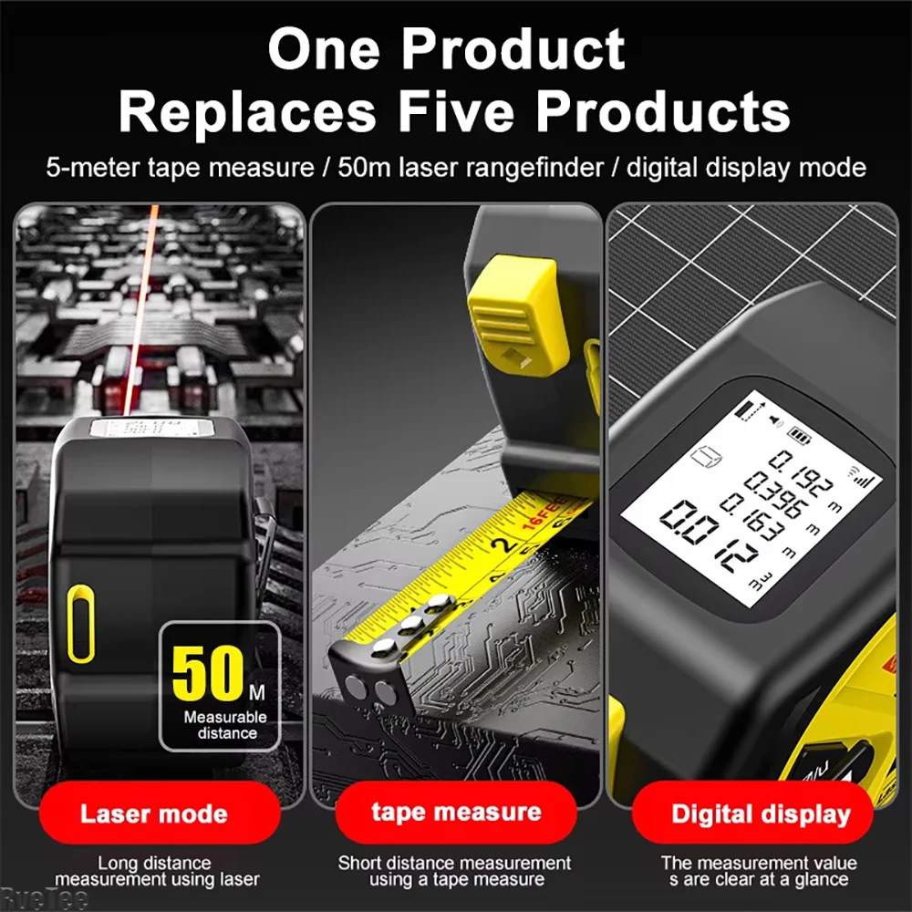 USB شحن الليزر 5 متر شريط القي - مراجعة Industrial Laser Tape Measure وسعره