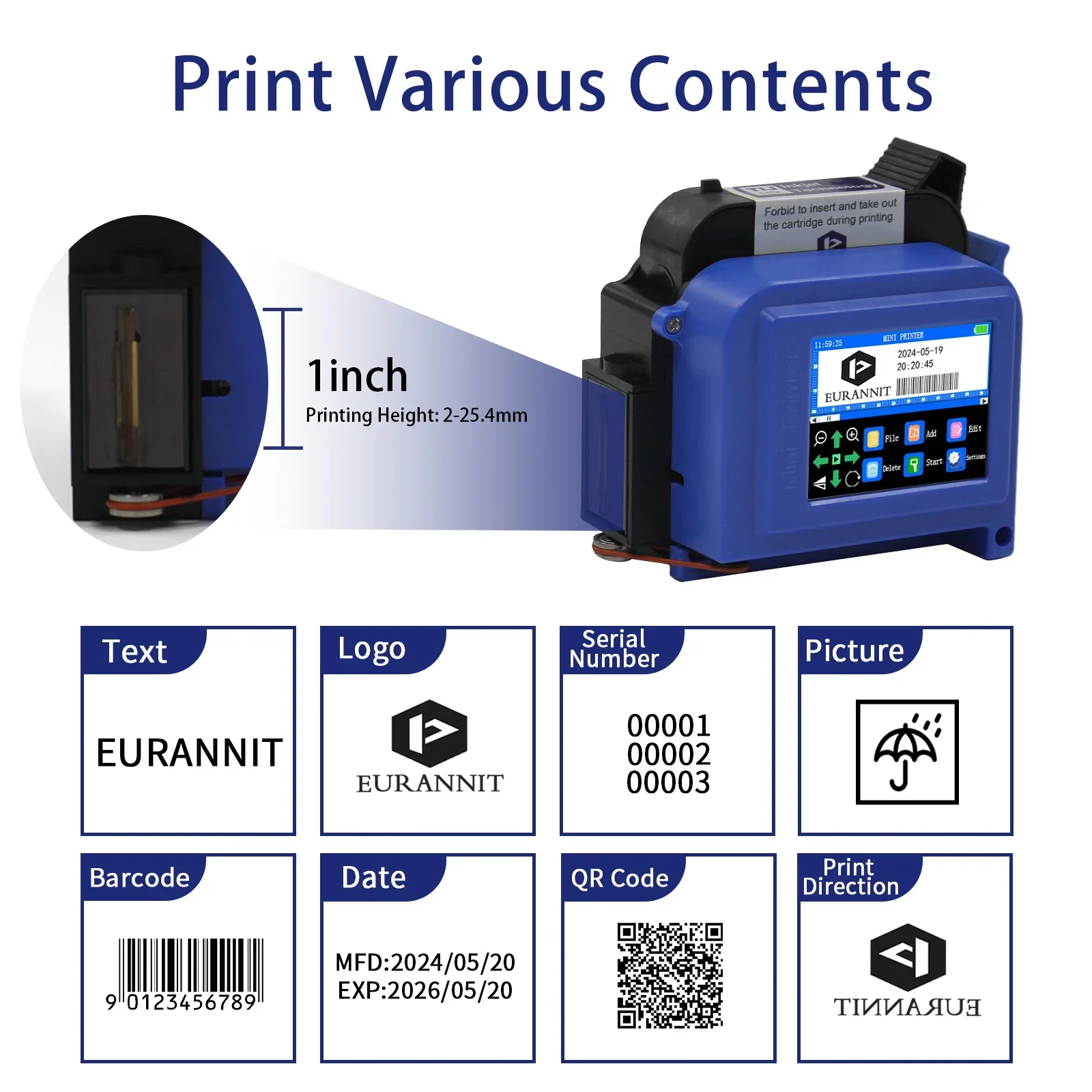 EURANNIT E11 25.4 مللي متر/1 ب - مراجعة Industrial Laser Printing Machine وسعره