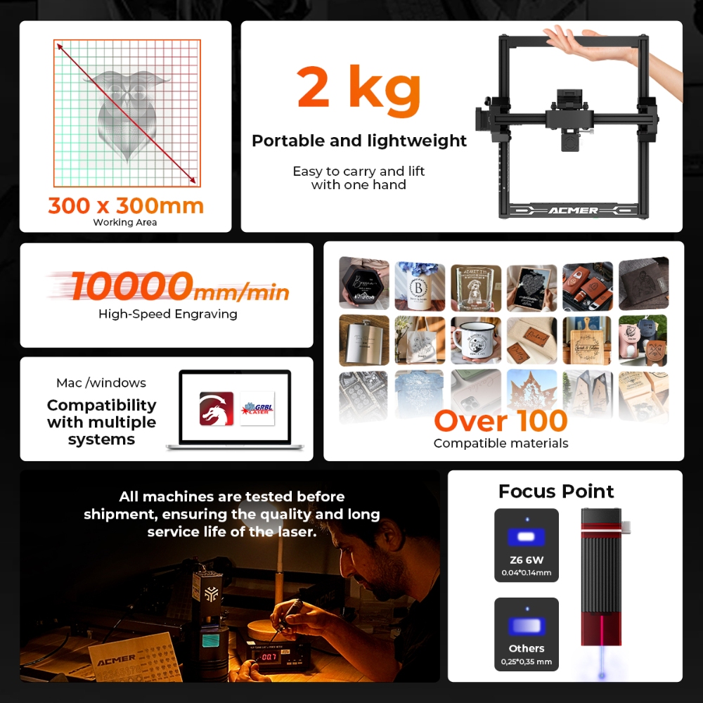 ELIDOR Z6 6 واط آلة النقش والق - مراجعة Industrial Laser Diode وسعره