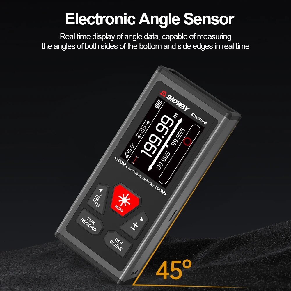 SNDWAY المزدوج الليزر مقياس مس - مراجعة Industrial Laser Tape Measure وسعره